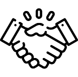 Partnership handshake icon.