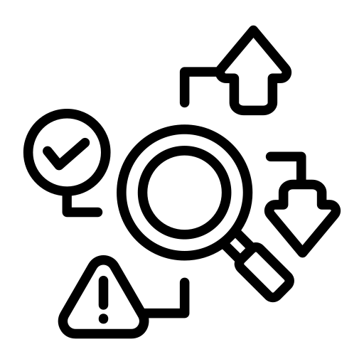 Process and risk management icon.